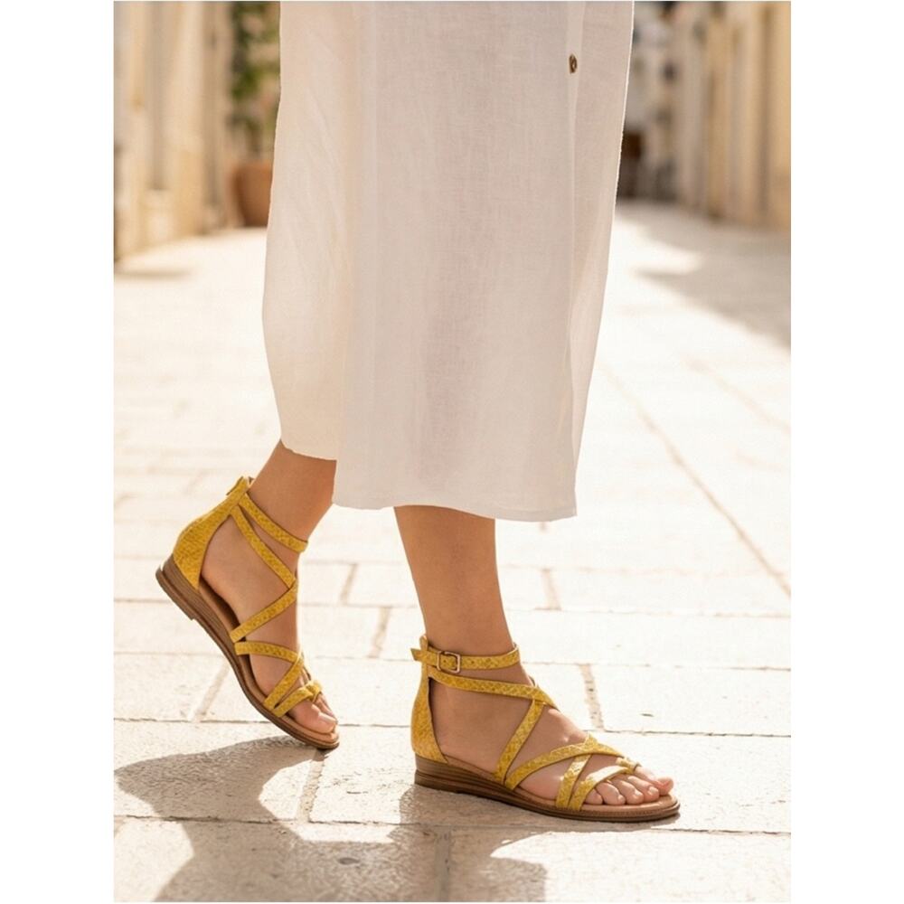 Boutique by Corky’s Yellow Strappy Sandals Perfect for any casual outing.